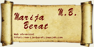 Marija Berat vizit kartica